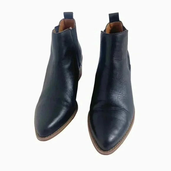 Susina Black Leather Pointed Toe Booties Ankle Boots Women's Size 7 - Picture 3 of 9